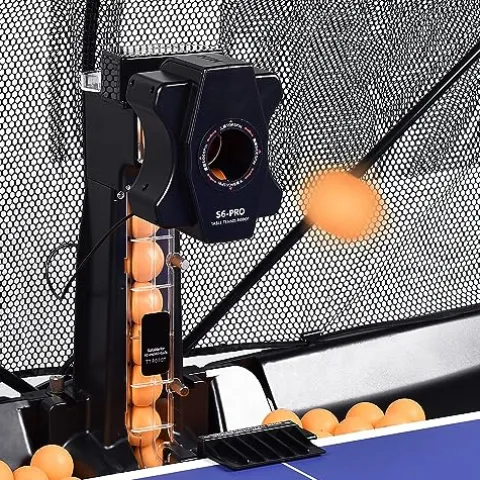 WAYMARK S6-PRO Table Tennis Robot Trainer with Net & 100 Balls Black