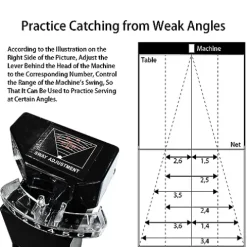 WAYMARK S6-PRO Table Tennis Robot Trainer with Net & 100 Balls Black