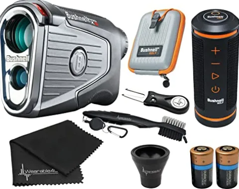Wearable4U Bushnell Pro X3 Laser Golf Rangefinder Bundle Black