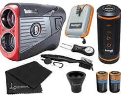 Wearable4U Bushnell Tour V5 Shift Laser Golf Rangefinder with Bushnell Wingman GPS Bluetooth Speaker All-In Bundle + Bushnell Wingman