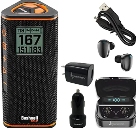 Wearable4U Bushnell Wingman View Golf GPS Bluetooth Speaker Bundle Black