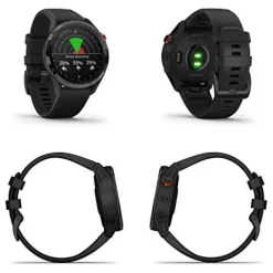 Wearable4U Garmin Approach S62 Premium GPS Black Golf Watch with Black Earbuds Bundle