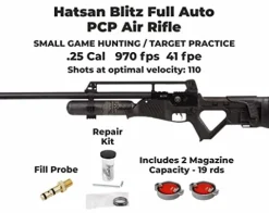 Wearable4U Hatsan Blitz Full Auto PCP .25 Cal Air Rifle Bundle with 150 Pellets & 100 Targets