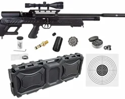 Wearable4U Hatsan BullBoss QE .177 Cal Air Rifle Bundle with Scope, Targets, Pellets & Hard Case