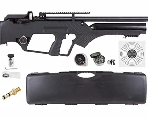 Wearable4U Hatsan BullMaster Semi-Auto PCP .25 Cal Air Rifle Bundle with 100x Targets & 150x Pellets