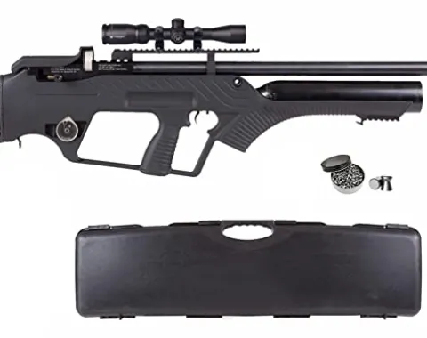 Wearable4U Hatsan BullMaster Semi-Auto .177 Cal PCP Air Rifle Bundle with Scope, Rings & Pellets