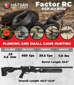 Wearable4U Hatsan Factor RC PCP .22 Caliber Air Rifle Bundle with Scope and 250 Pellets