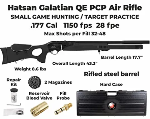 Wearable4U Hatsan Galatian III QuietEnergy .177 Cal Air Rifle Bundle with 500 Pellets & 100 Targets
