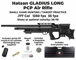 Wearable4U Hatsan Gladius Long .177 Cal Air Rifle Bundle with 500 Pellets and 100 Targets