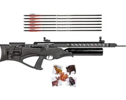 Wearable4U Hatsan Harpoon Arrow Air Rifle Bundle with 6pk Carbon Fiber Arrows and 100x Paper Targets