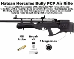 Wearable4U Hatsan Hercules Bully .35 Cal Air Rifle Bundle with 100 Pellets and Targets Black