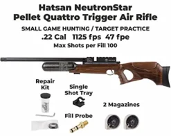 Wearable4U Hatsan NeutronStar .22 Cal PCP Air Rifle Bundle with 250 Pellets and 100 Paper Targets