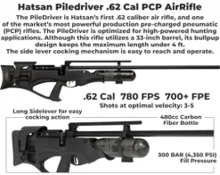 Wearable4U Hatsan Piledriver Bullpup .62 Cal PCP Air Rifle Bundle with Scope, Cleaning Cloth, and Ammo