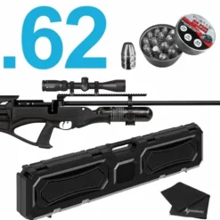 Wearable4U Hatsan Piledriver Bullpup .62 Cal PCP Air Rifle Bundle with Scope, Cleaning Cloth, and Ammo