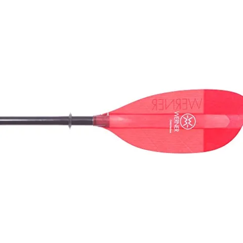 Werner Paddles Corryvreckan Fiberglass Straight Shaft Kayak Paddle Translucent Red