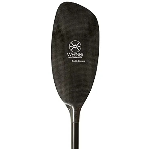Werner Paddles Double Diamond Carbon Bent Shaft Whitewater Kayak Paddle-194cm Black
