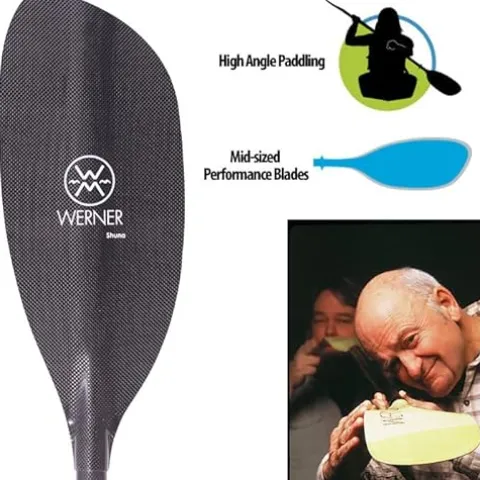 Werner Paddles Shuna Carbon Bent Shaft Kayak Paddle-220cm