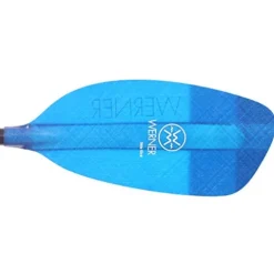 Werner Sidekick Fiberglass Straight Shaft Kayak Paddle Translucent Blue