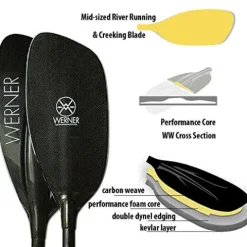 Werner Stikine Carbon Straight Shaft Kayak Paddle