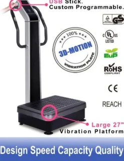 Whole Body Vibration Machine – Dual Motor Commercial Dual Motor Large Vibrating Platform USB Programmable
