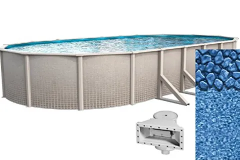 Wilbar 15×24 Oval Impressions Above-Ground Swimming Pool Blue