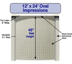 Wilbar Oval Above-Ground Swimming Pool 12x24ft | 48-Inch Height | Boulder Swirl Liner | Blue