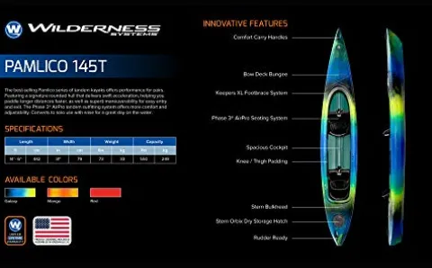 Wilderness Systems Pamlico 145 Tandem Kayak Mango