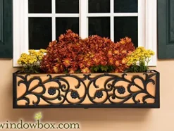 Windowbox 72in. French Quarter Aluminum Window Box Cage Black