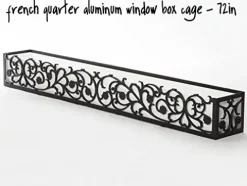 Windowbox 72in. French Quarter Aluminum Window Box Cage Black