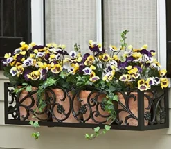 Windowbox 60in French Quarter Aluminum Window Box Cage Black