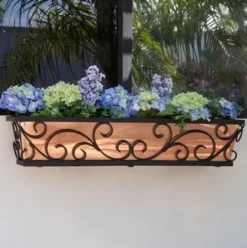 Windowbox Regalia Tapered Iron Window Box with Copper Liner 42 inches Copper