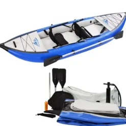 WnewTools 12FT Inflatable 2-Person Touring Boat Set with Paddle & Air Pump