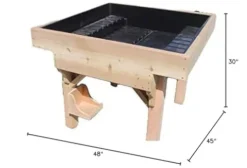 WOG Red Cedar Raised Garden Bed ADA Compliant 48″ W x 45″ L x 24″ – 30″ H Red