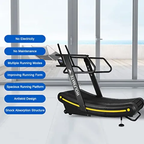WOLFMATE Fitness Curved Treadmill Air Runner Black