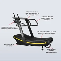 WOLFMATE Fitness Curved Treadmill Air Runner Black