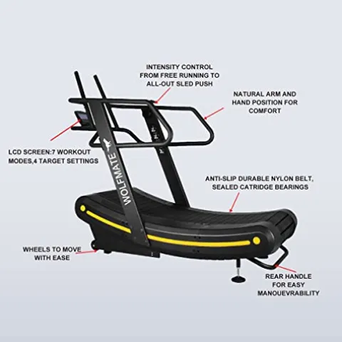 WOLFMATE Fitness Curved Treadmill Air Runner Black