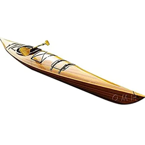 Wooden Boat USA 1 Person 17-Feet Real Kayak Natural Wood
