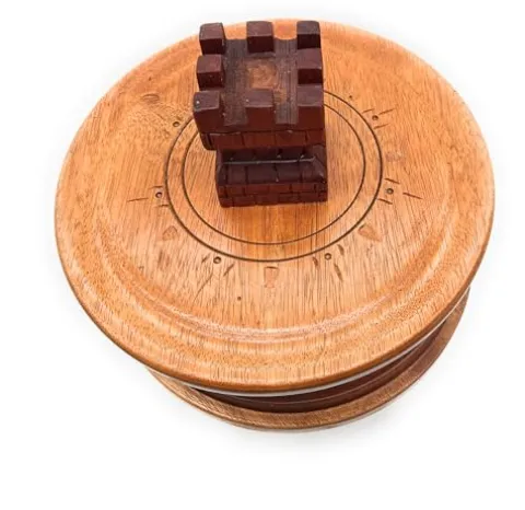 WORLDMARTSHOPPING WMS Shango Set Batea de Madera Decorada Cherry