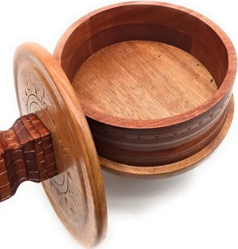 WORLDMARTSHOPPING WMS Shango Set Batea de Madera Decorada Cherry