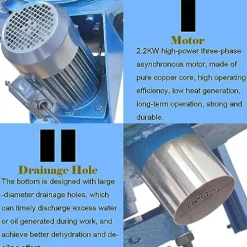 WYDDDARY Industrial Centrifuge 2200W Solid-Liquid Separator 960rpm 220V