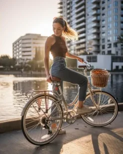 XDSBIKE XDS 26″ Classic 7sp Women’s City Commuter Hybrid Bike Beige