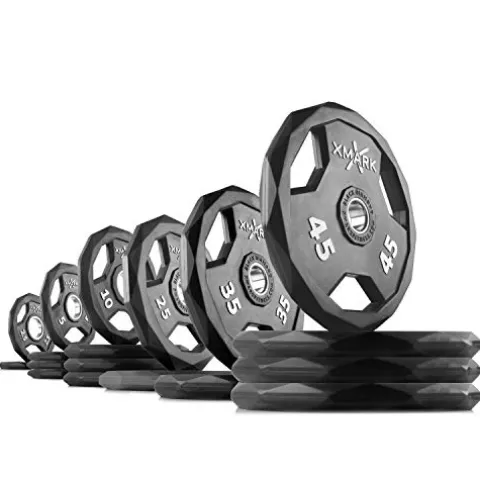 XMark Black Diamond Olympic Barbell 365 lb Set with Crowbar 7′ Olympic Bar