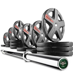 XMark Lumberjack OB86 7′ Weight Bar Olympic Bar 365 lb Texas Star Olympic Weight Set 29) 365 lb Set & Bar