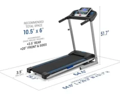 XTERRA Fitness TR Folding Treadmill 250 LB Weight Capacity Black