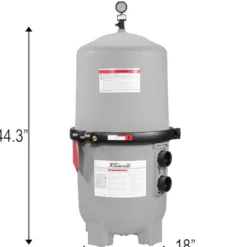 XtremepowerUS De Pool Filter In Ground Pool 120 GPM DE Filter Swimming Pool Filter 62 Sq Ft Gray