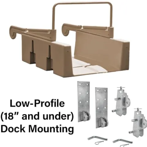 YAKport Kayak Launch Station for Low-Profile Floating Docks Tan