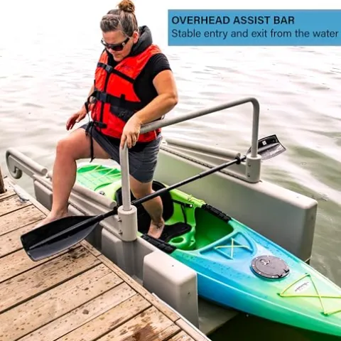 YAKport Personal Kayak Launch Station for Low-Profile Floating Docks Gray
