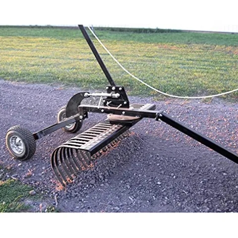 Yard Tuff Landscape Lawn Rake Attachment with Heat Treated Tines for UTVs, ATVs & Utility Tractors Black