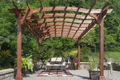 YardCraft 10×12 Pine Pergola Kit Canyon Brown