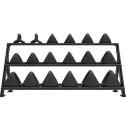 YBell Pro 18 Piece Bundle with Horizontal Rack Black – 3-in-1 Kettlebell, Dumbbell, Push Up Bar